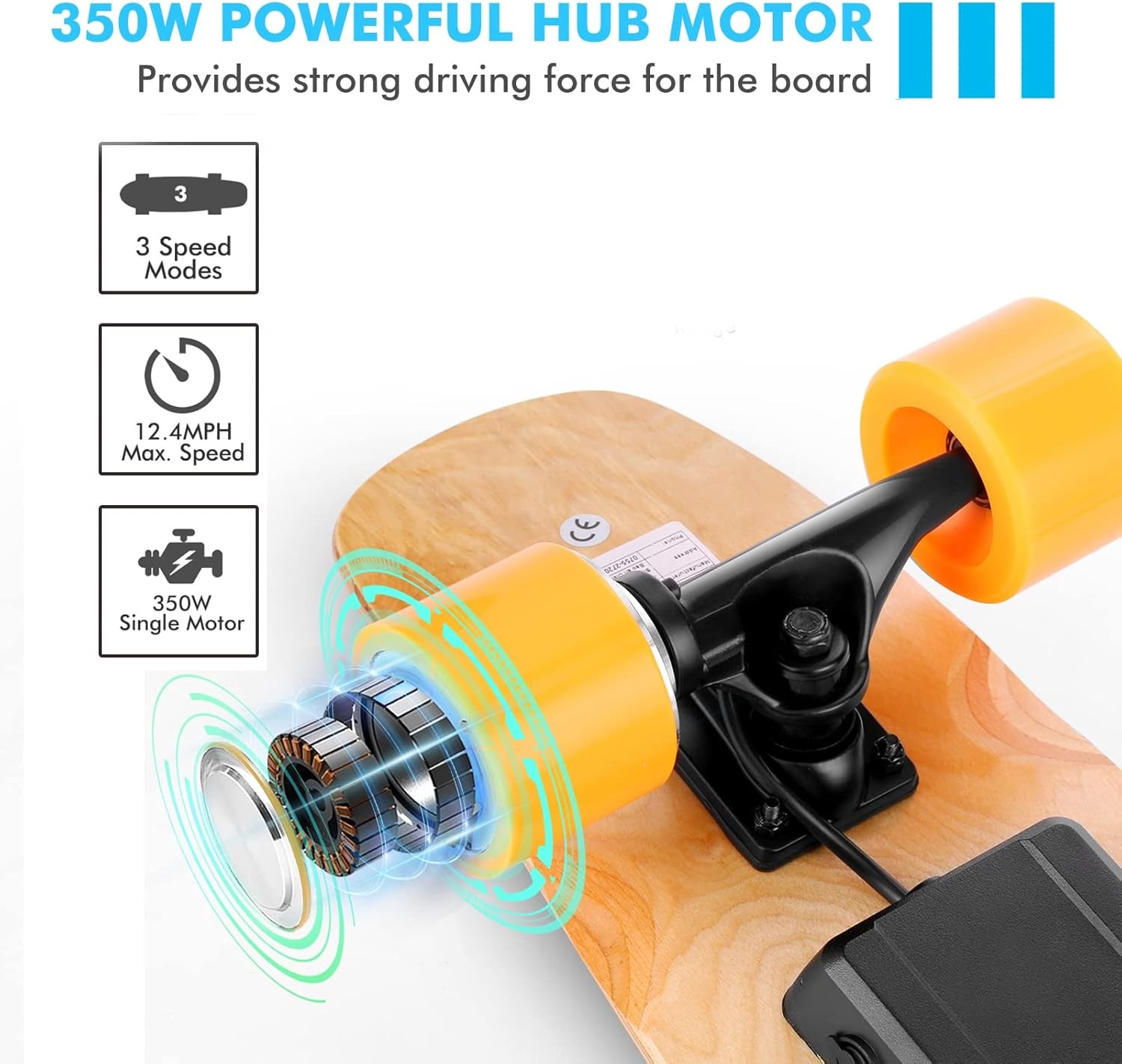 350W Electric Skateboard with Wireless Remote Control