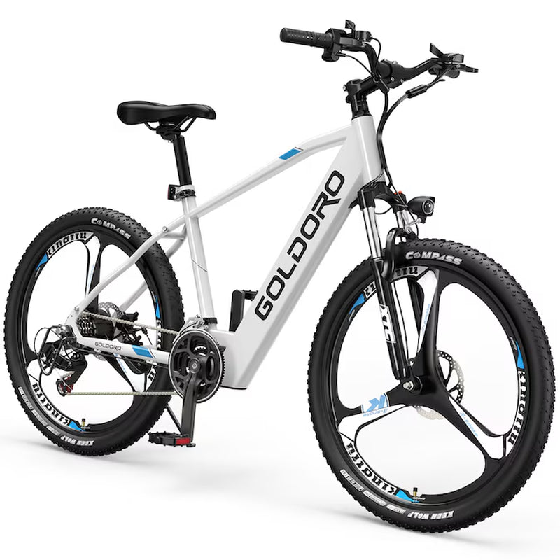 26-In E-Bike with 7-Speeds, Full Suspension, 300 Lbs. Weight Capacity, 43 Mile Range - Brushless Motor, Aluminum Alloy Frame