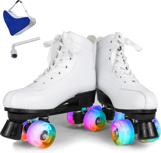 Skates Women'S Classic Roller Skates - Premium Shiny Roller Skates for Women Men Adults, 4 Wheel Roller Skates for Girls Unisex with Carry Bag