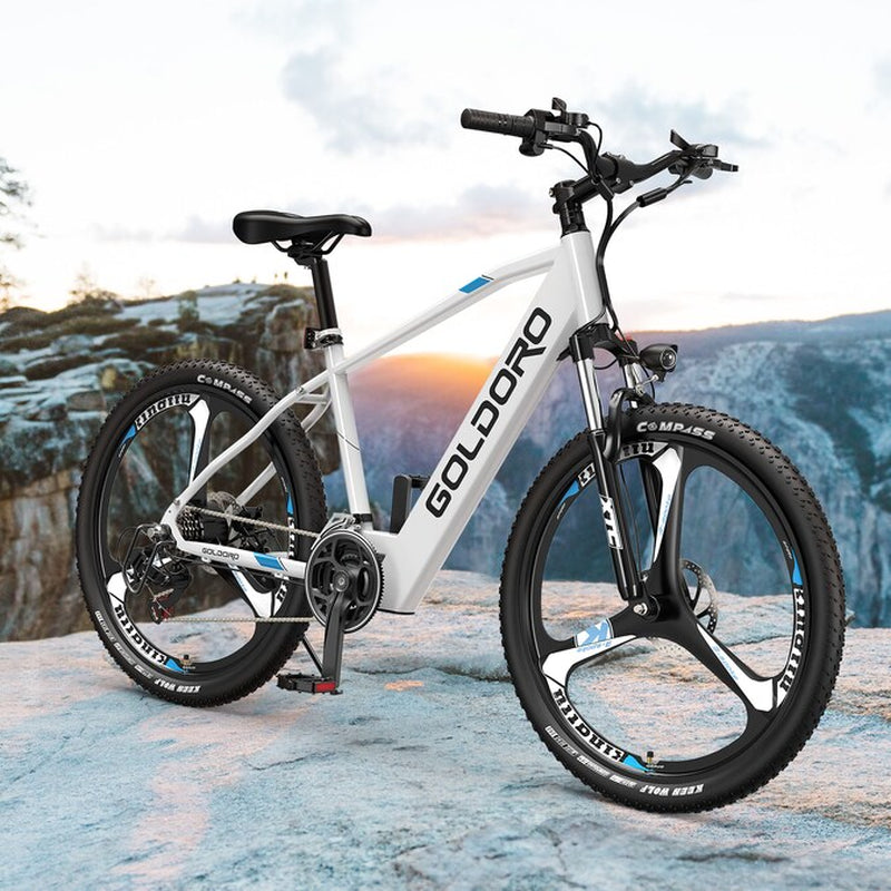 26-In E-Bike with 7-Speeds, Full Suspension, 300 Lbs. Weight Capacity, 43 Mile Range - Brushless Motor, Aluminum Alloy Frame