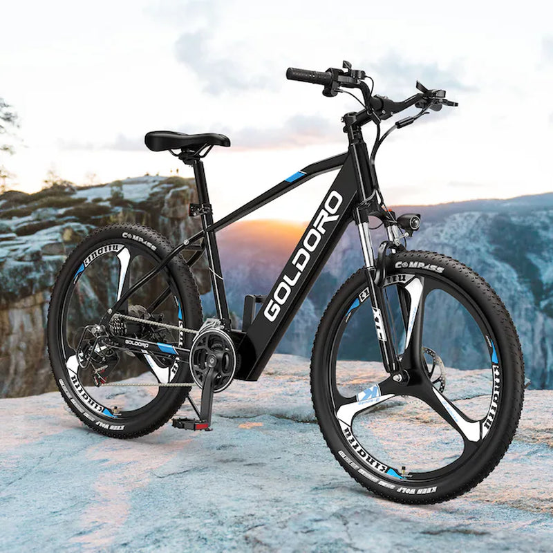 26-In E-Bike with 7-Speeds, Full Suspension, 42-Mile Range, 300 Lbs. Weight Capacity - Brushless Motor, Aluminum Alloy Frame