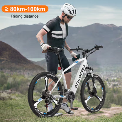 26-In E-Bike with 7-Speeds, Full Suspension, 300 Lbs. Weight Capacity, 43 Mile Range - Brushless Motor, Aluminum Alloy Frame