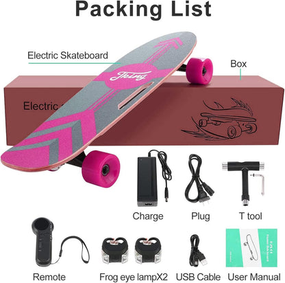 350W Electric Skateboard for Adults Teens, 27.5" 7 Layers Maple Electric Longboard with Remote, 12.4 MPH Top Speed, 8 Miles Max Range, 220Lbs Max Load E Skateboard